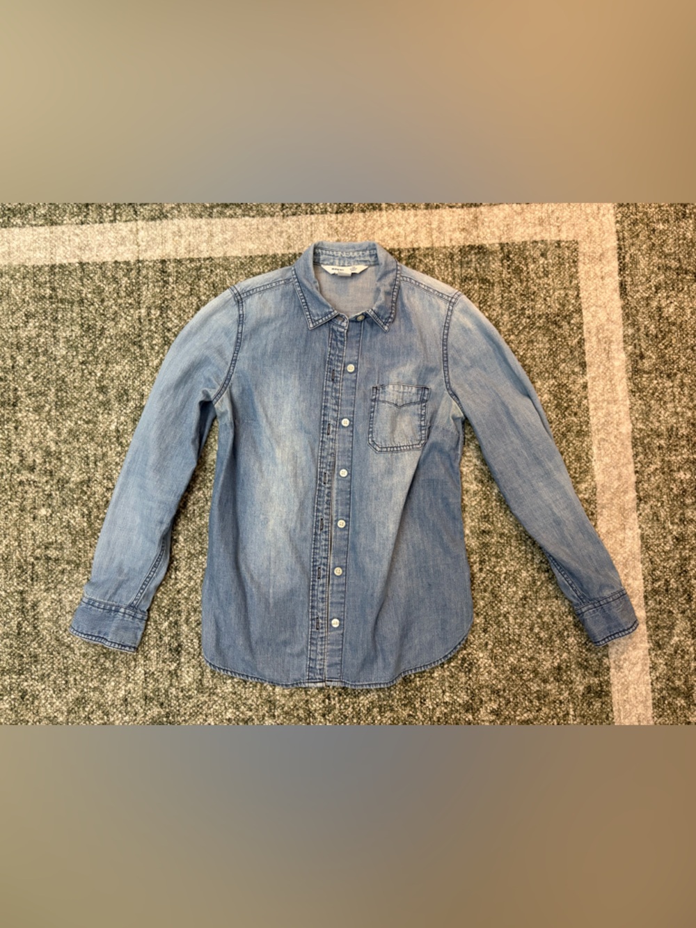 Old Navy Light Blue Denim Shirt — Women's Button-Front